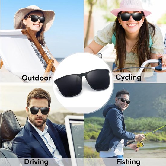 Gepolariseerde clip-on zonnebril die over een gewone bril gedragen kan worden - UV400 anti-verblinding clip-on zonnebril, unisex - lichtgewicht clip-on zonnebril — afbeelding 2