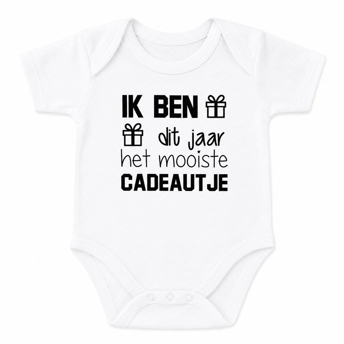 Baby Rompertje met tekst 2026 Zwangerschap Zwangerschapsaankondiging aankondiging 2027 bekendmaking Ik ben dit jaar het mooiste cadeautje | korte mouw | wit | maat 50/56 Geboorte Cadeau / Kraamcadeau Moederdag kerstcadeau mijn eerste kerstmis sint