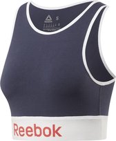Reebok Linear Logo Cotton Bra Dames Sportbeha - Heritage Navy - Maat XS 