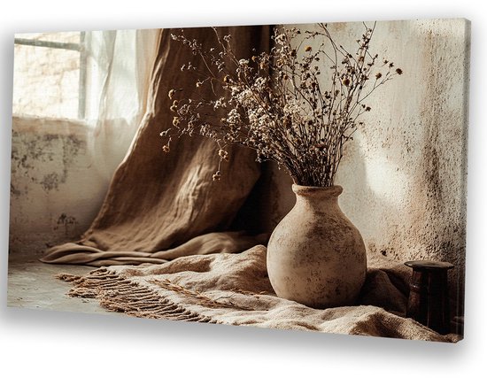 Bloemen in vaas - Stilleven - bloemen - decoratie - Canvas