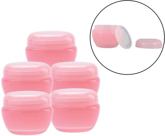 Klein pots de voyage rechargeables - 10 grammes - Pots à crème avec couvercle vides - Pots cosmétiques - 5 pièces - Pots à pommade avec couvercle