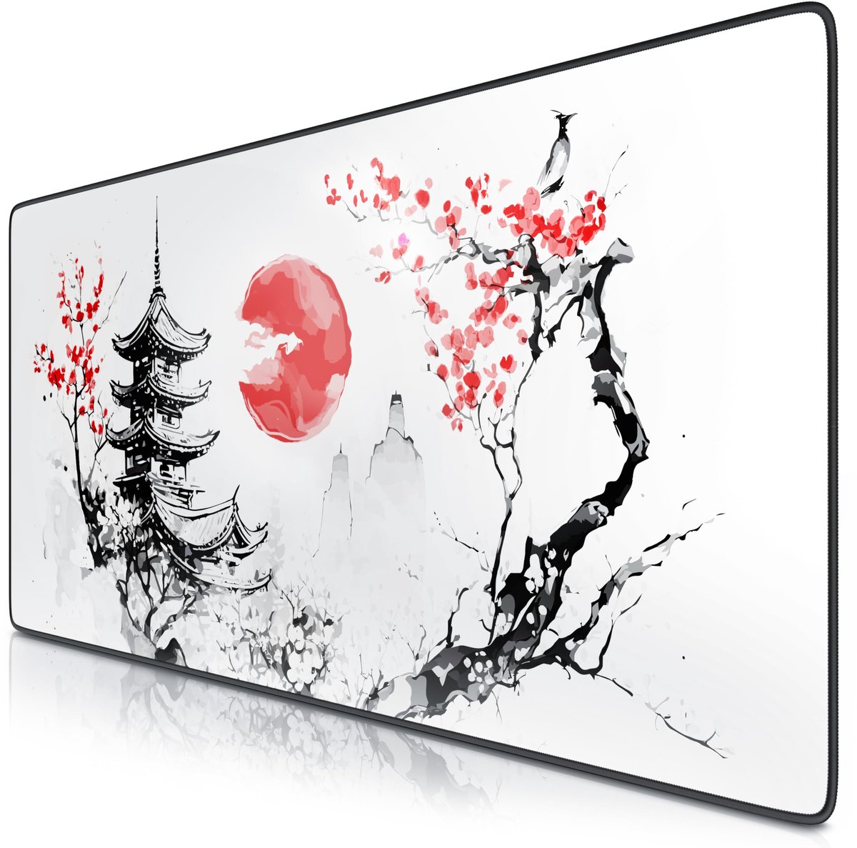 Ibenzoa® Extra Grote Snelheidsmuismat voor Gaming met Japans Kunstdesign, 900 x 400 mm, Verhoogt Precisie en Snelheid