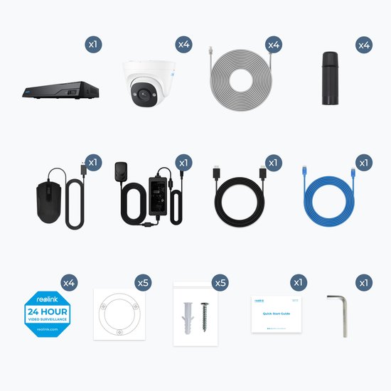 Reolink NVS8-5MD4, 5MP beveiligingsset met detectie van personen, voertuigen en dieren van Reolink — afbeelding 2
