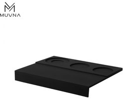 MUVNA - Tamper mat groot 26cm - Large - Siliconen - 2,1 cm dik! - Black - Zwart - Ruim plaats voor 3 tampers of distributors