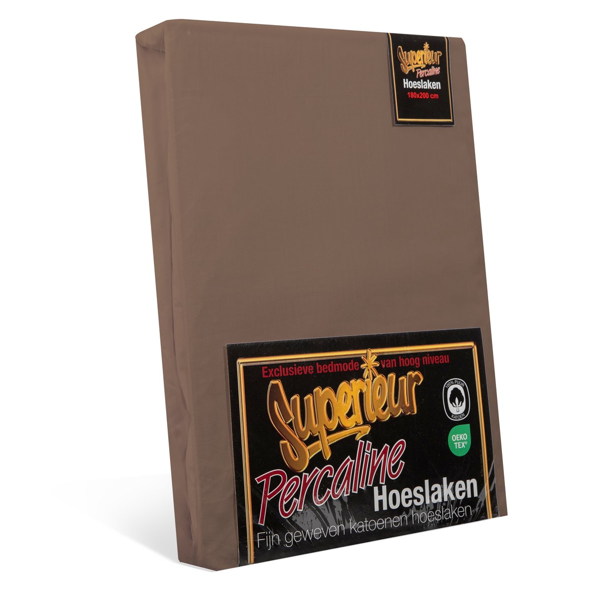 Superieur Hoeslaken - 160x210/220 cm - Taupe - 100% katoen