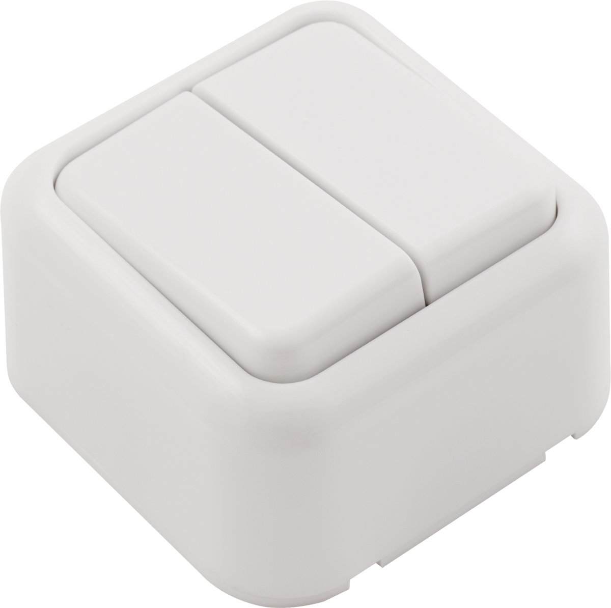 McPower Finery Serie Wisselschakelaar – 2-voudig Wandschakelaar - 250V/10A Opbouw Lichtschakelaar - Wit