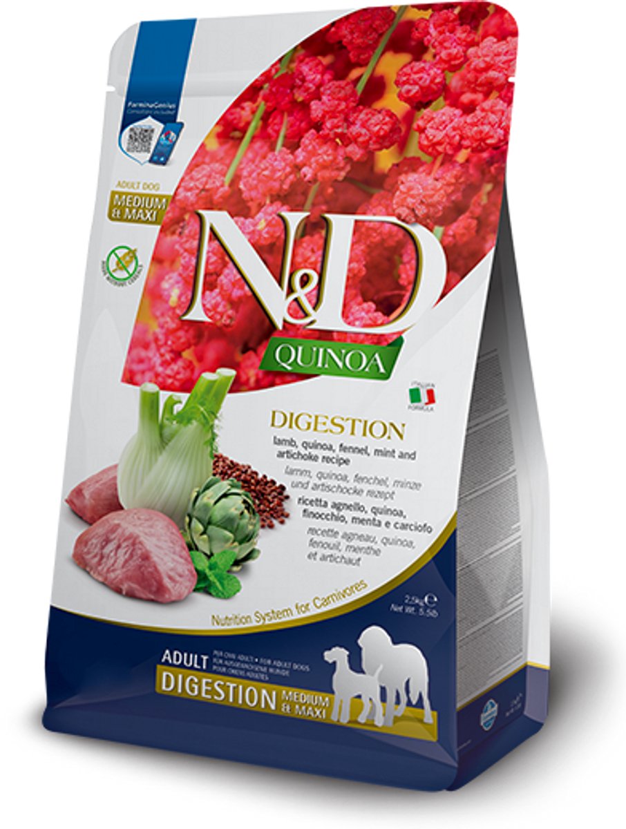 farmina Farmina N&D Hond Quinoa Digestion Lam Adult 7 kg