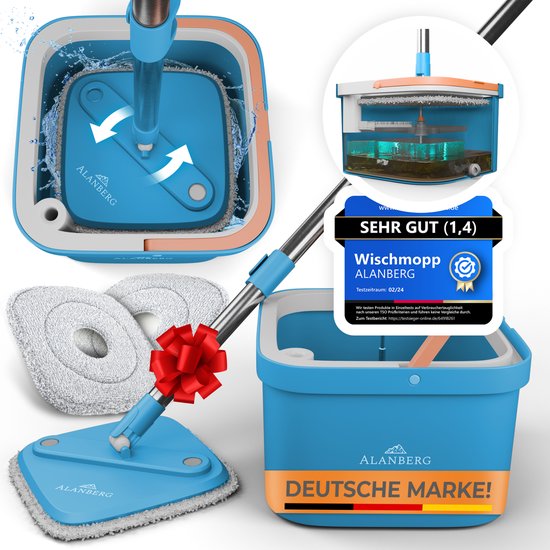 Alanberg Spinmop Dweilsysteem met Emmer
