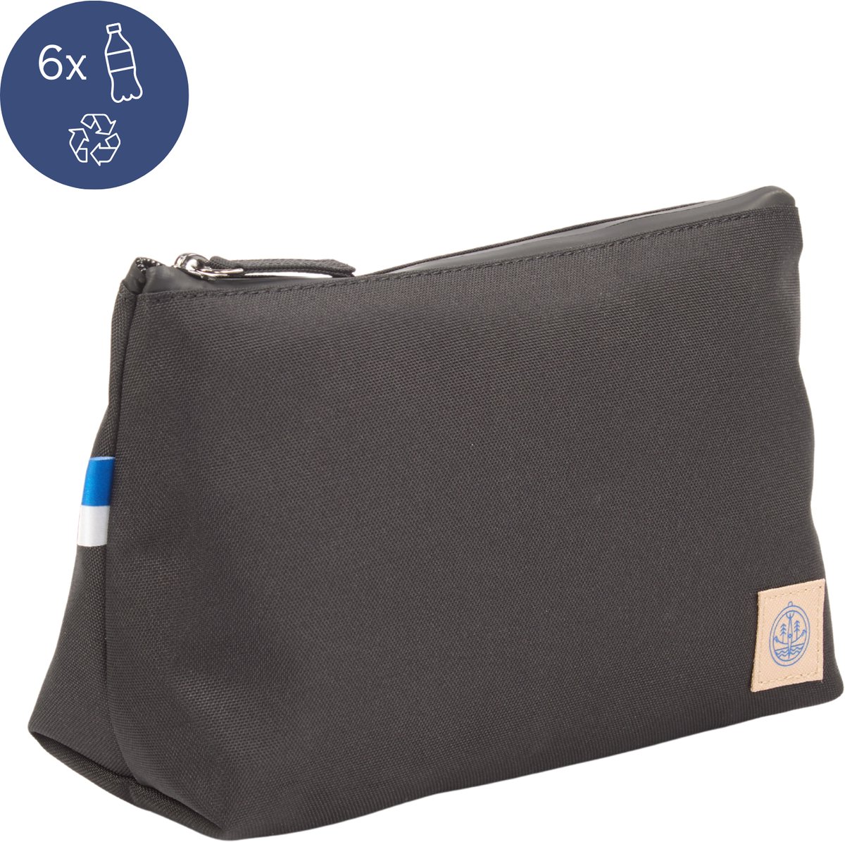 Toilettas Heren & Dames Midnight – Waterdicht Make-up Tasje – Duurzaam Reisetui – Gemaakt van 6 Gerecyclede Flessen – The BlueWave Collective