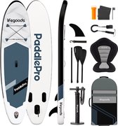 Planche de SUP LifeGoods Allround Compact - Charge maximale : 100 kg - 300 x 76 cm - Opblaasbaar - Pack SUP complet - Zwart/ Wit