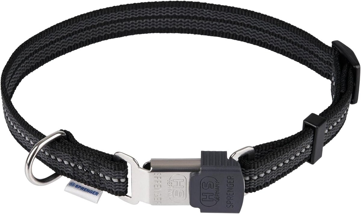 Reflecterende Verstelbare Halsband voor Honden - 30-45 cm, Zwart