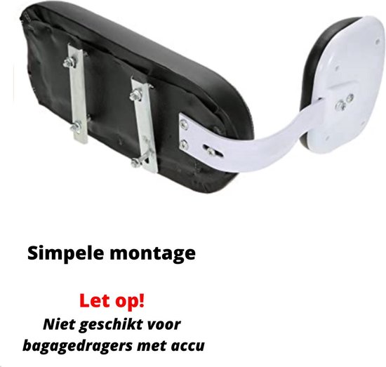Voordeelfiets Fietsaccessoire - Bagagedragerkussen met Rugsteun - Zwart/Wit — afbeelding 3