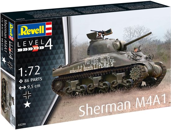 Foto: 1 72 revell 03290 sherman m4a1 tank plastic modelbouwpakket
