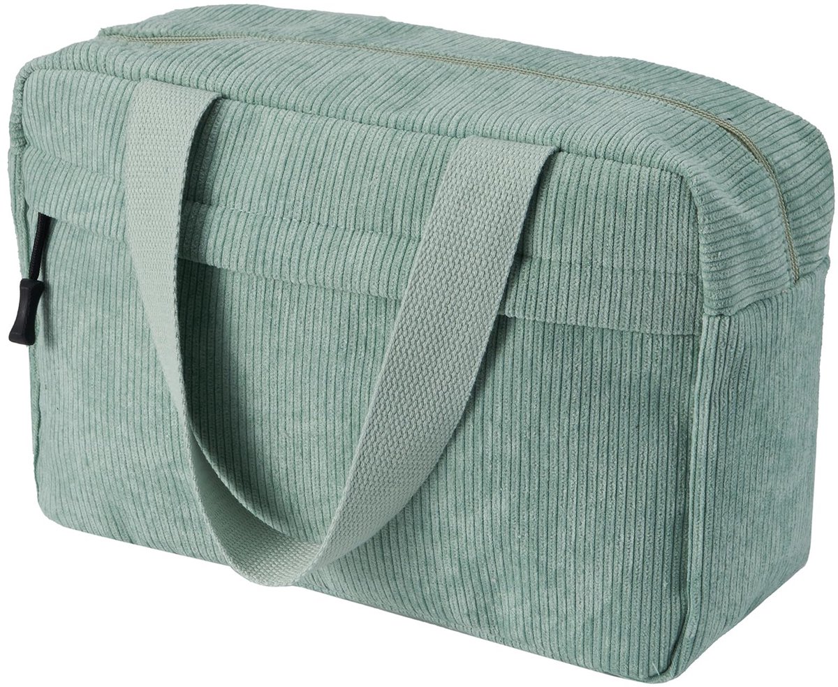Ibenzoa® Stijlvolle en Ruime Corduroy Toilettas voor Dames met Smiley Koord in Groen