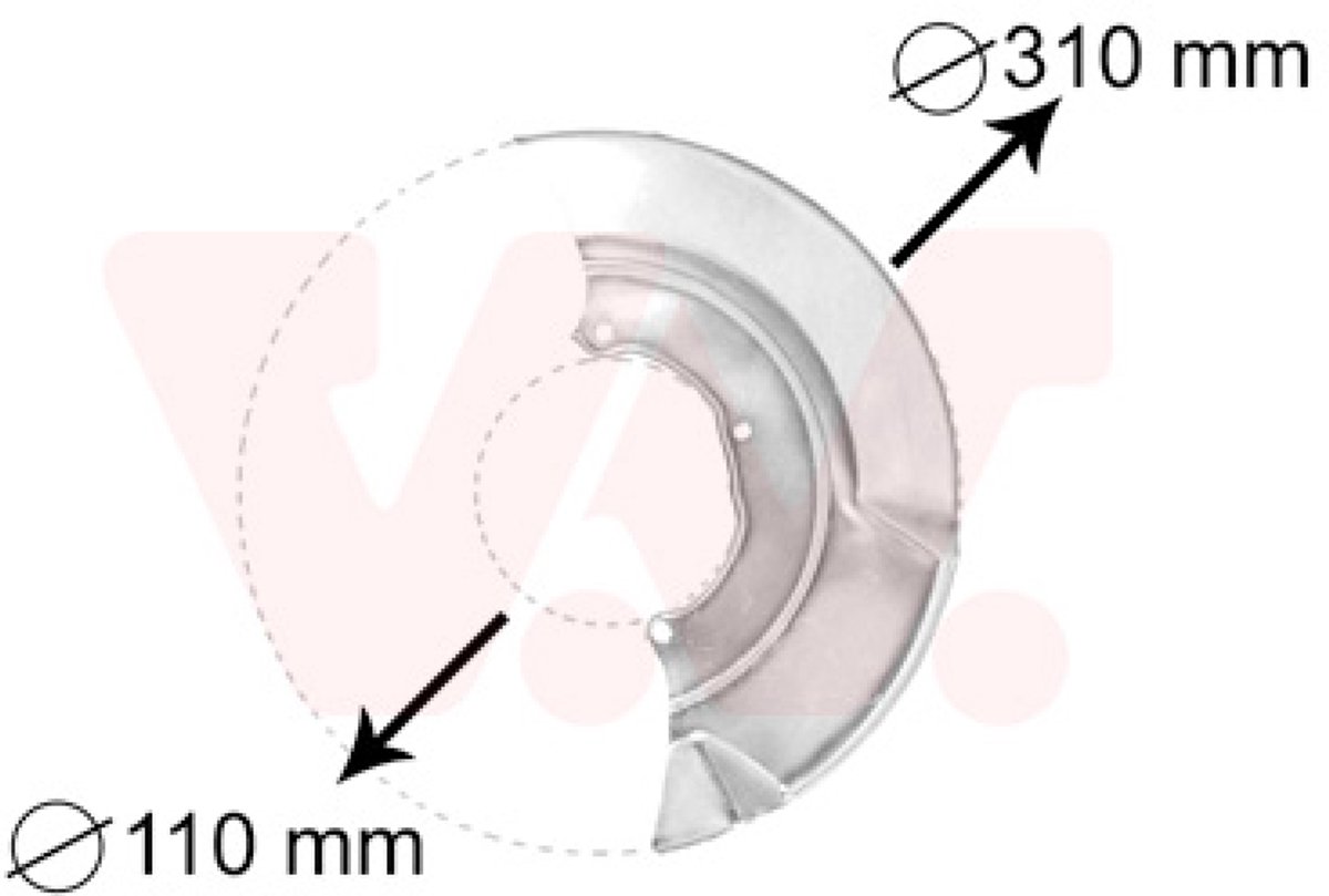 Van Wezel - REMSCHIJF BESCHERMER VOOR VW TRANSPORTER CARAVELLE 1996-2003 7D0407343B