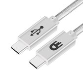 Drivv. Câble USB C vers USB C 3.2 - Charge Fast / chargeur rapide 100 W - Câble de données et de chargement USB C - 3 mètres - Convient pour Samsung, iPhone 15 et plus - Wit Argent