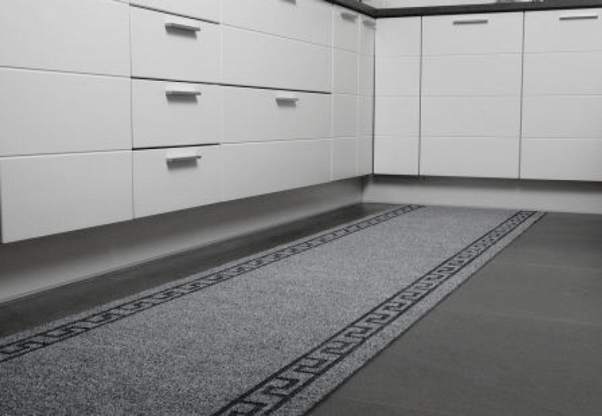 JYG Tapijtloper Greece Grijs 50 x 300 cm - Keukenloper - Anti Slip - snijdbaar