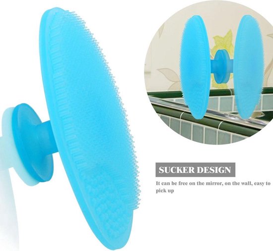 Scoby - Massageborstel - Babydoucheborstel - Siliconen Borstel - Baby Massage Brush - Compact - Blauw van Merkloos — afbeelding 3