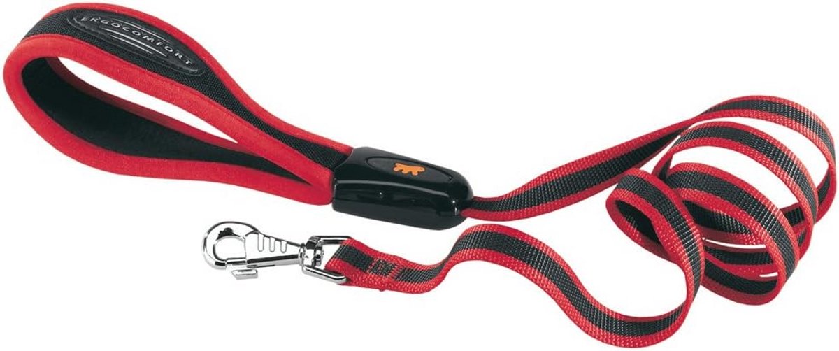 Ergonomische Hondenriem van Nylon met Comfortabele Handgreep - 120 cm, Rood