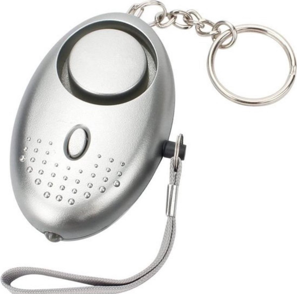 S4D® - Persoonlijk Zakalarm - Paniekalarm - Senioren Alarm - Veiligheid Alarm - Persoonlijke Alarmknop - Zelfverdediging Sirene - 130 Decibel - Incl. Batterijen - Met LED Zaklamp - Sleutelhanger – Grijs