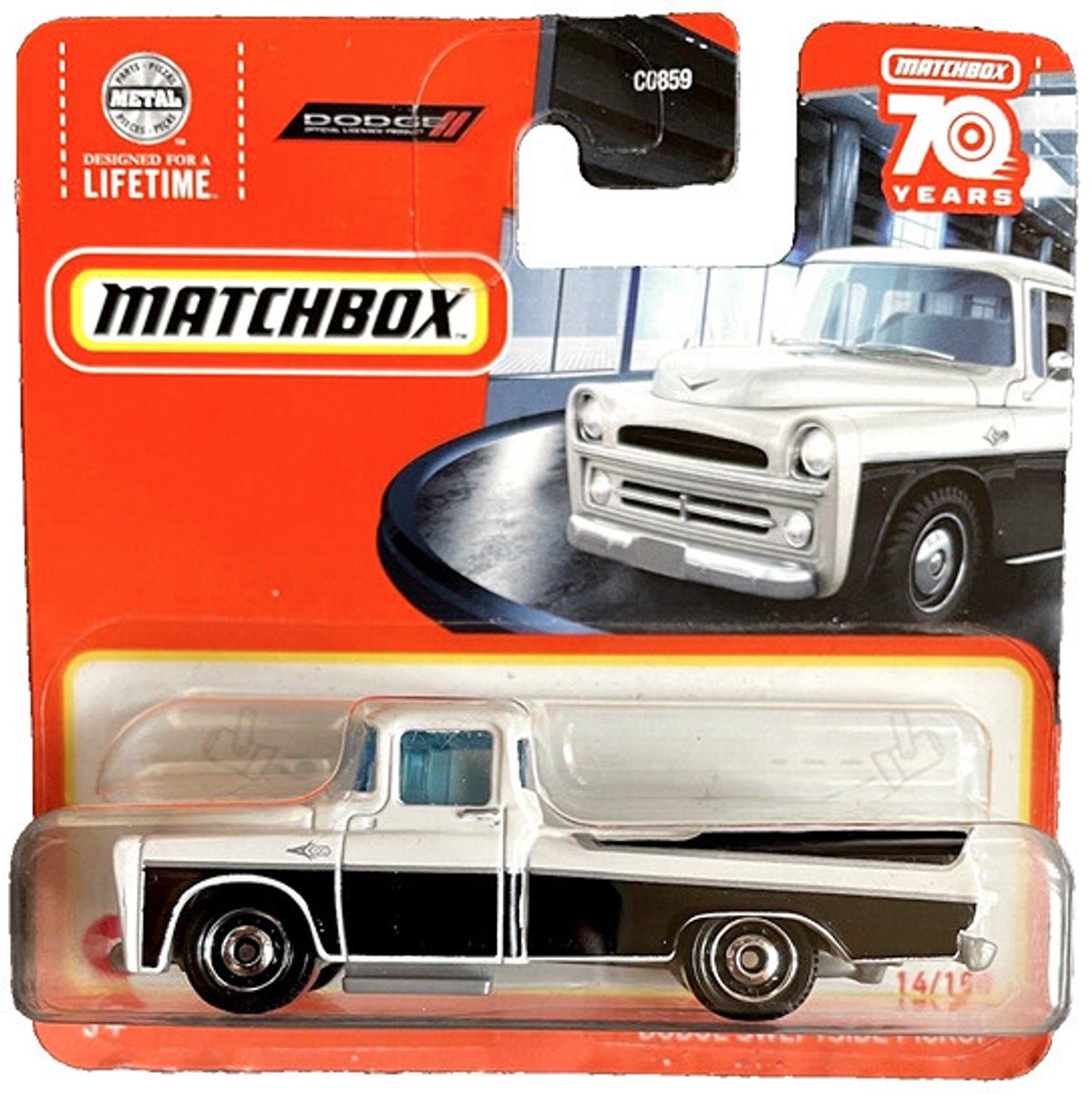 MATCHBOX 1957 DODGE SWEPTSIDE PICKUP BLACK-WHITE 14/100 1:64 HLD38-LA10
