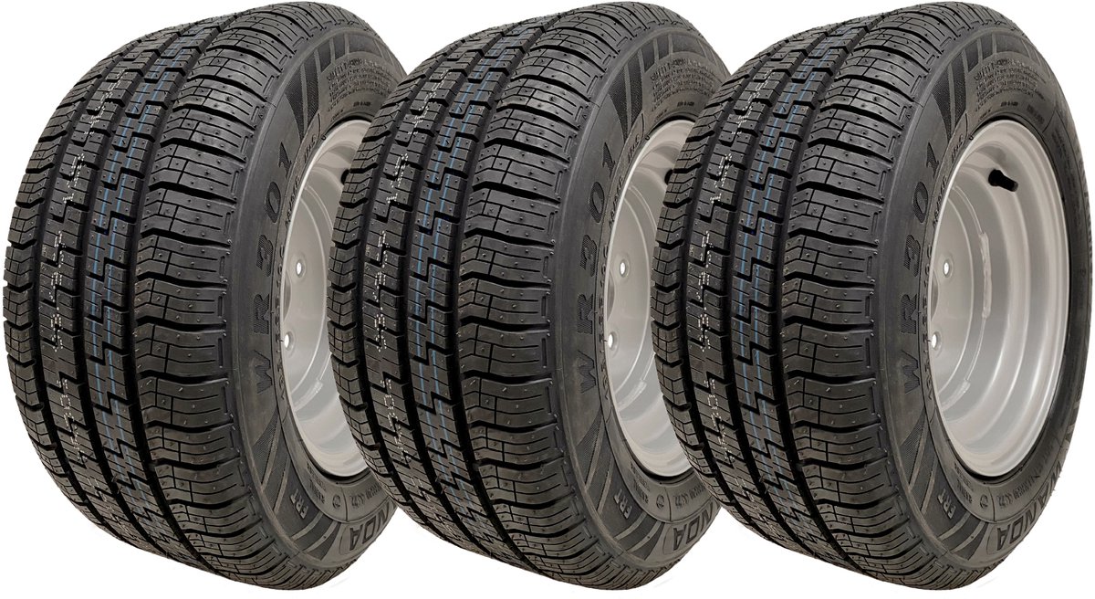 195/55R10C Wanda WR301 aanhangwagenwielen, 4 x 100 mm wielbasis, voor hoge snelheden, 750 kg (set van 3)