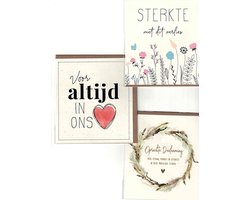 Wenskaarten - rouwkaarten - condoleancekaarten - set van 10 - 10 rouwkaarten - 10 condoleancekaarten - sterkte - met oprechte deelneming - medeleven - overlijden - voor altijd in ons hart