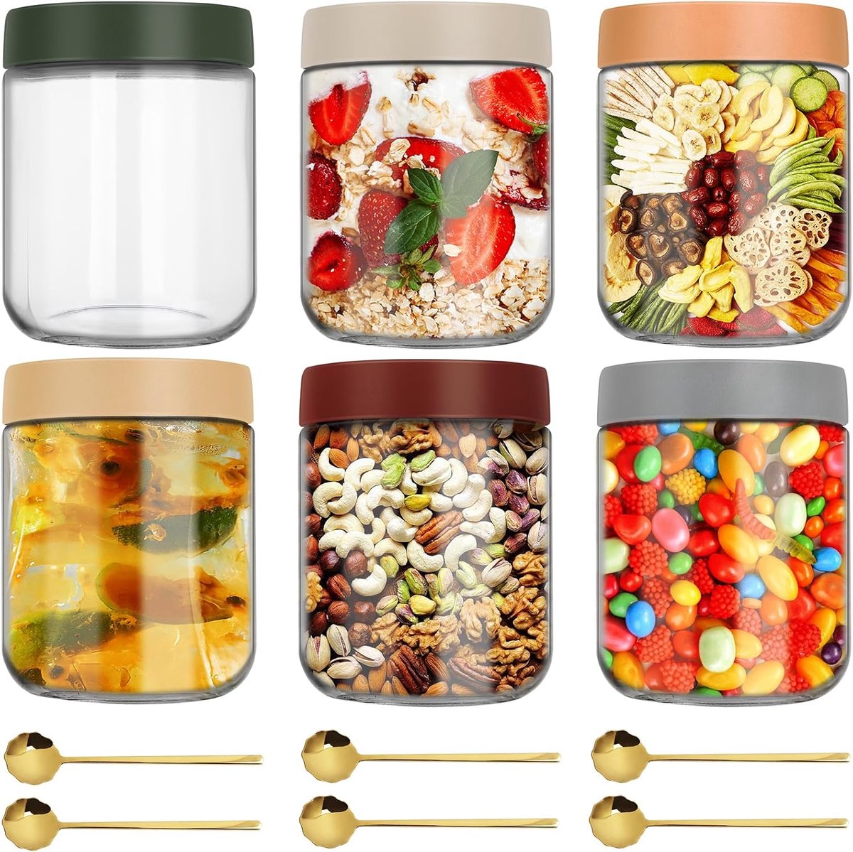 Overnight Oats Potjes - Mason Jar - Meusli Beker met Deksel