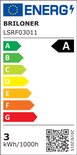 Energie-etiket klasse A voor Briloner LSRF03011, 3 kWh/1000h.