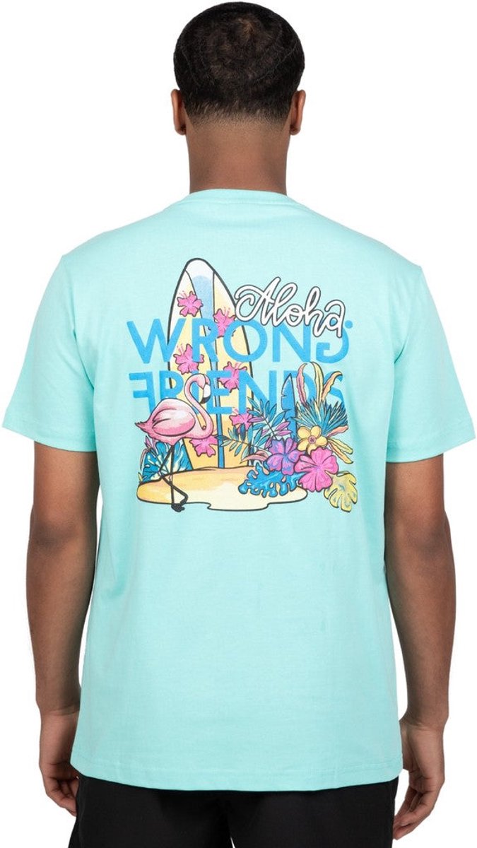 ALOHA T-SHIRT - LIGHT TURQUOISE S