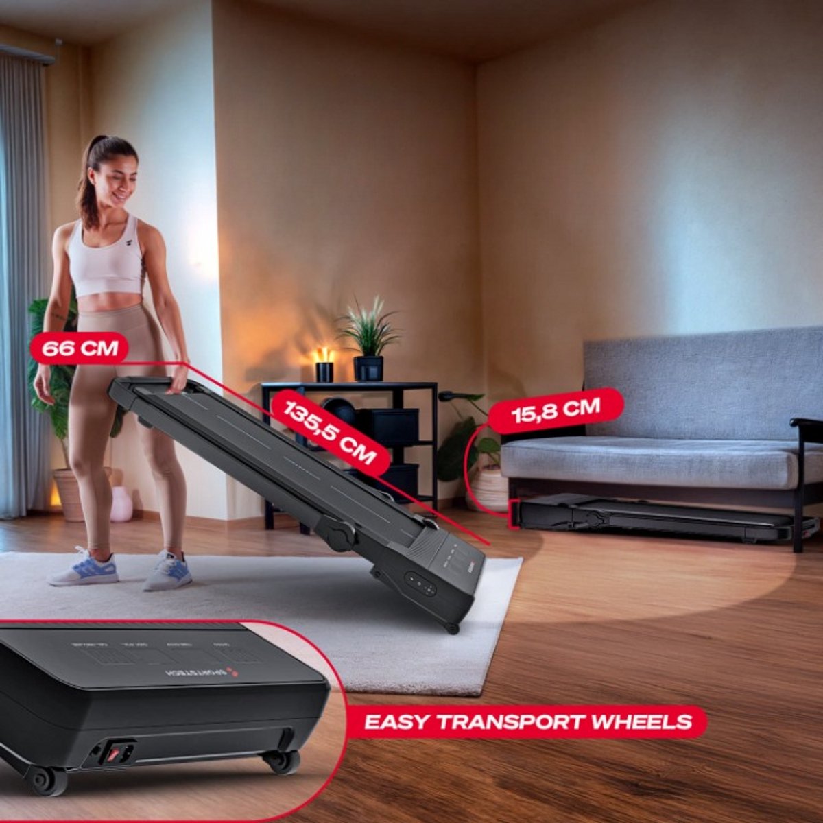 Sportstech sPad1000 2-in-1 loopband - 19% helling - 12 km/u - afbeelding 3