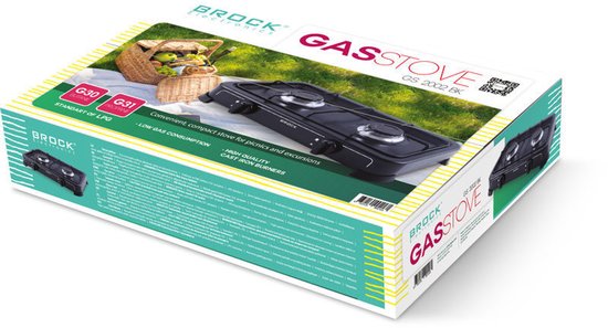Camping Gasstel 2-Pits – Gasfornuis & Camping Kooktoestel – Gaskookplaat voor Butaan & Propaan – Zwart — afbeelding 2