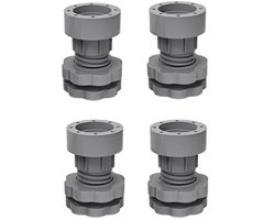 Trillingsdempers Wasmachine - 4 stuks verstelbare schokdempers - Rubberen voetjes voor wasmachines - Universele beweegbare voetjes - Voor wasmachines en drogers (4 stuks - Grijs)
