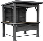 Keter Bar Gazebo - Buitenbar met overkapping - 200x230x238cm - Antraciet/Walnut