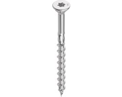 HECO-TOPIX vlonderschroef A2 – 5,0 x 60 mm – roestvast staal – platverzonken kop met freesribben – per 10 stuks