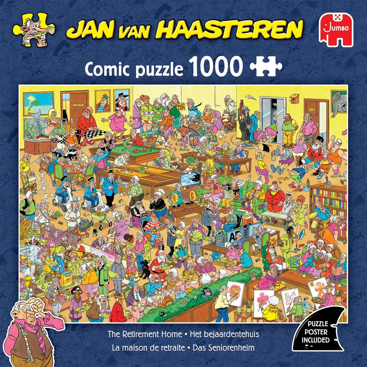 Jan van Haasteren - Het Bejaardentehuis - 1000 stukjes puzzel - Legpuzzel — afbeelding 3