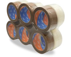 DULA Low noise Verpackungsklebeband transparent PP acryl - 6 Rollen Paketband - 48 mm x 66 m - Klebeband