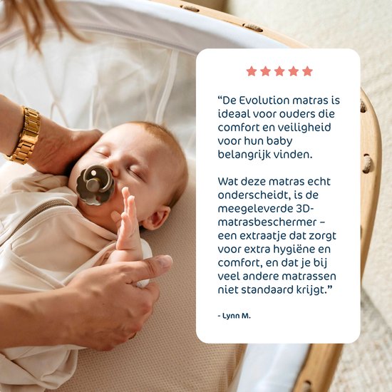 AeroSleep® Evolution 2-in-1 matraspakket: Babymatras + 3D matrasbeschermer - 140 x 70 cm
