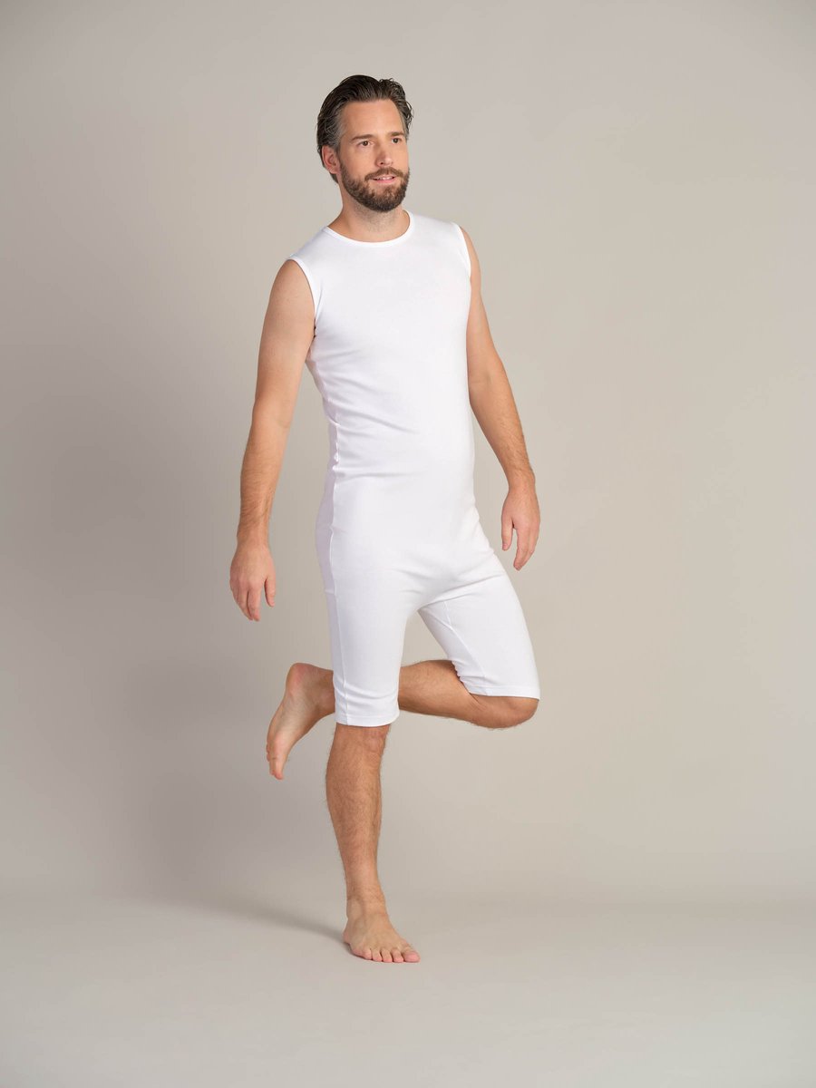 Goedkoopste Body rugritssluiting - Incontinentie body - Korte pijpen - Wit - XS