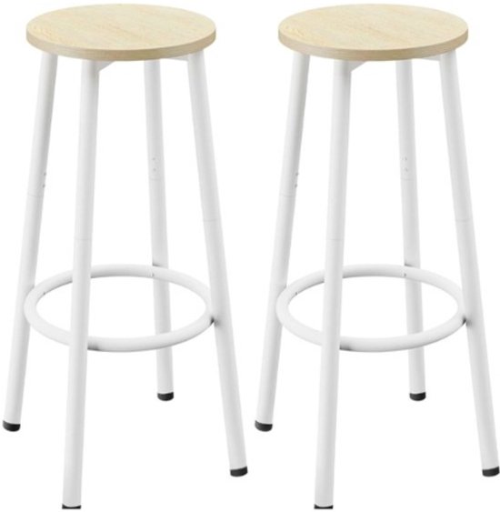 MuCasa® Barkruk industrial Zwart | 2-delige set | Industriële kruk met