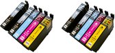 KATRIZ® Huismerk Inkt 604XL – Set van 10 (4x Zwart, 2x Cyaan, 2x Magenta, 2x Geel) – Compatible met Epson XP-2200 / XP-3200 / XP-4200 / WF-2910DWF – Hoge Capaciteit – Alternatief voor T604XL Series