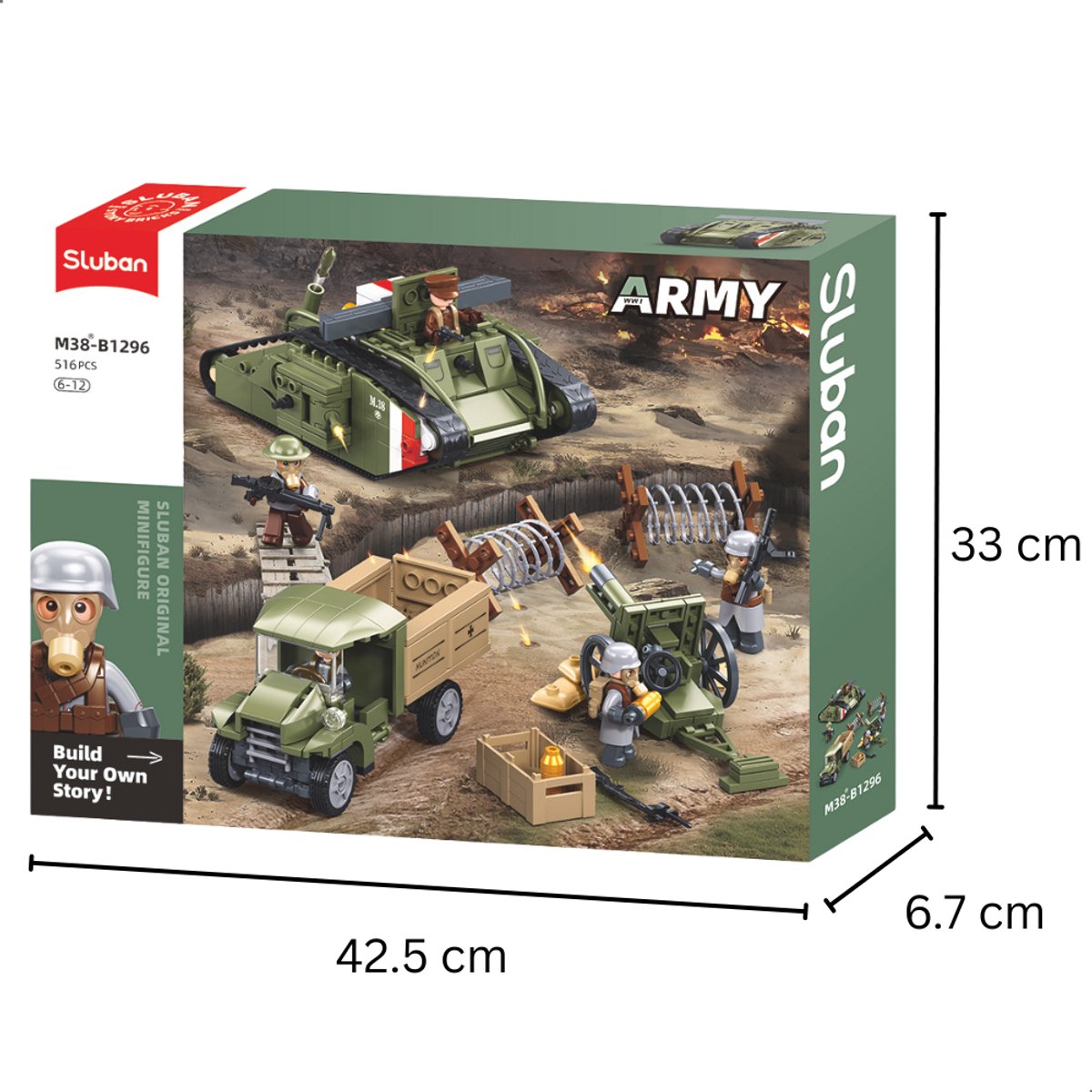 Sluban M38-B1110 – Char Moyen WWII M4A3 (76W) En Briques De Construction, Compatible Avec Les Grandes Marques