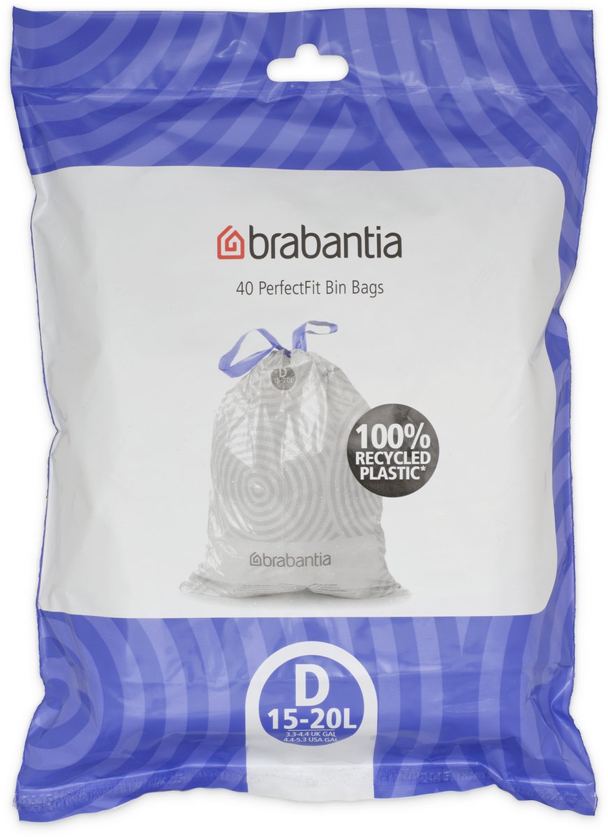 Goedkoopste Brabantia PerfectFit Vuilniszakken - 15/20 l - Code D - 40 stuks