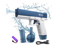 Astravon Elektrisch waterpistool - 2025 MODEL - 2 Magazijnen - Automatisch - Elektrisch - Waterspeelgoed - Waterblaster - Buitenspeelgoed - Zomerspeelgoed - Automatisch - Blauw - USB