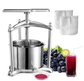 Bol.com Handmatige Sapcentrifuge - Kitchen Citruspers - Handmatige Fruitpers - Roestvrij Staal + Aluminium - Zilver - 6L - Sinaa... aanbieding