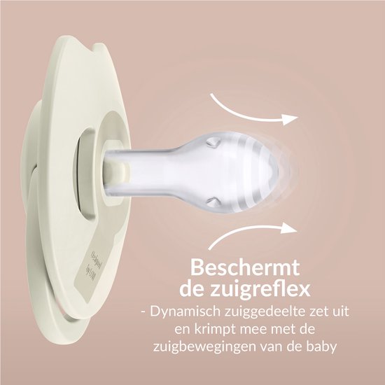 Difrax LOVI Dynamische Fopspeen - 18+ Maanden - Glow in the Dark, Beige & Lichtbruin - Hoogwaardig Siliconen, Smaak- en geurvrij van Difrax — afbeelding 5