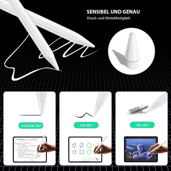 Vervangende Penpunten - 6 Stuks - Vervangende Potloodpunten Geschikt Voor Apple Pencil Pro，apple 2e 1e Generatie USB-C En Logitech Crayon Digital Pencil - Replacement Tips - Met Opbergdoos — afbeelding 2
