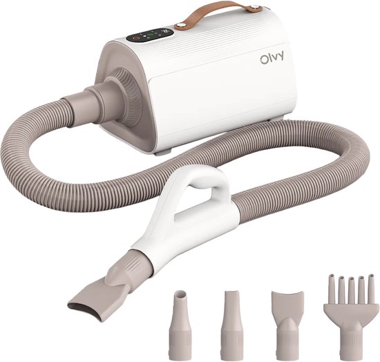 Olvy Pets - Professionele Hondenfohn - Waterblazer voor Honden - Met 4 Opzetstukjes - Honden Droger - Geluiddempend