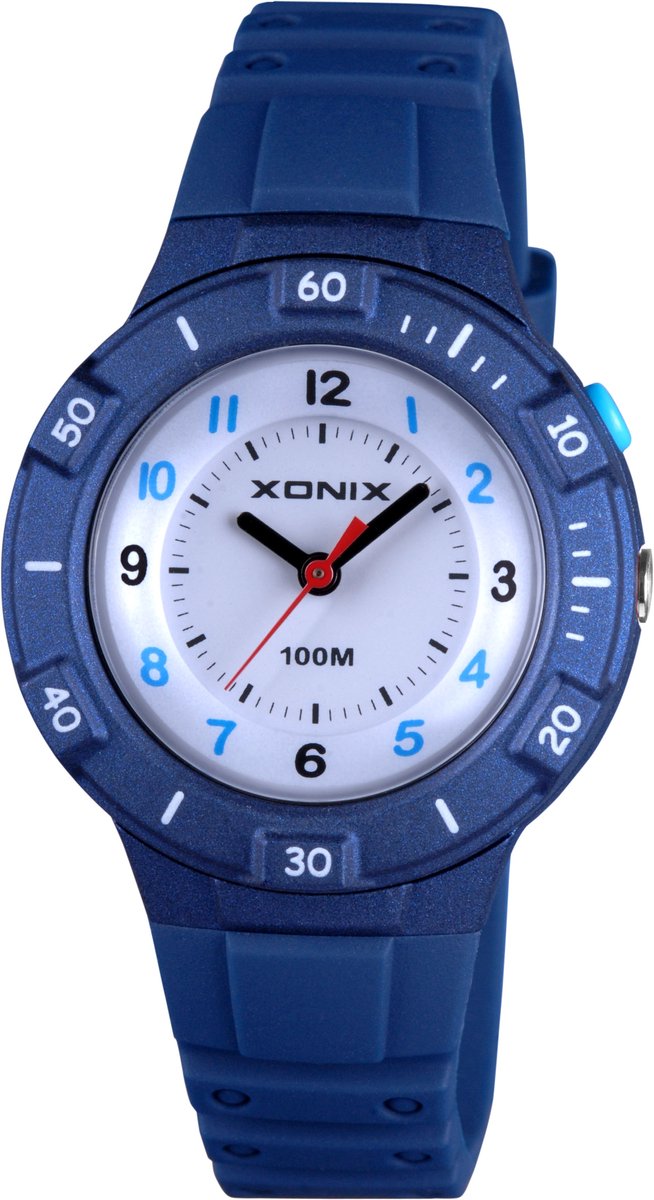 Xonix WW-A06 - Horloge - Polshorloge - Analoog - Kinderen - Tieners - Unisex - Siliconen band - ABS - Cijfers - Waterdicht - DonkerBlauw