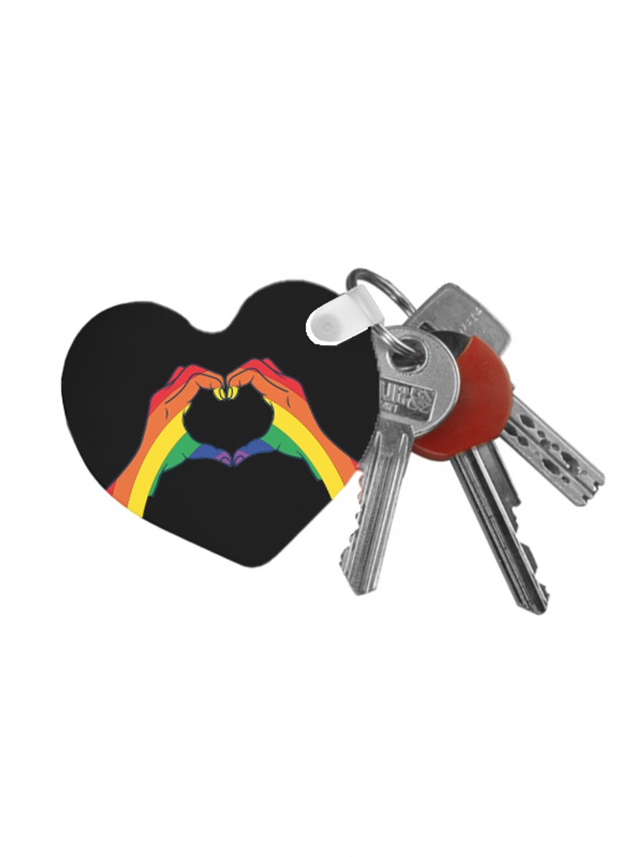 Sleutelhanger Rainbow Hands Zwart - Gay Pride Accessoires - Regenboog - Sleutelhanger - Gaypride